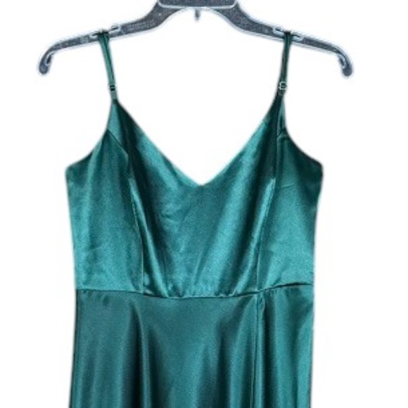 Birdy Grey Jay  Emerald Green Spaghetti Strap V-Neck Halter Top Maxi Dress S - Picture 9 of 15